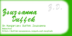 zsuzsanna duffek business card